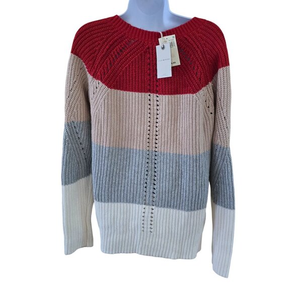 Lucky Brand Womens Colorblock Sweater cottagecore warm soft - Picture 2 of 9